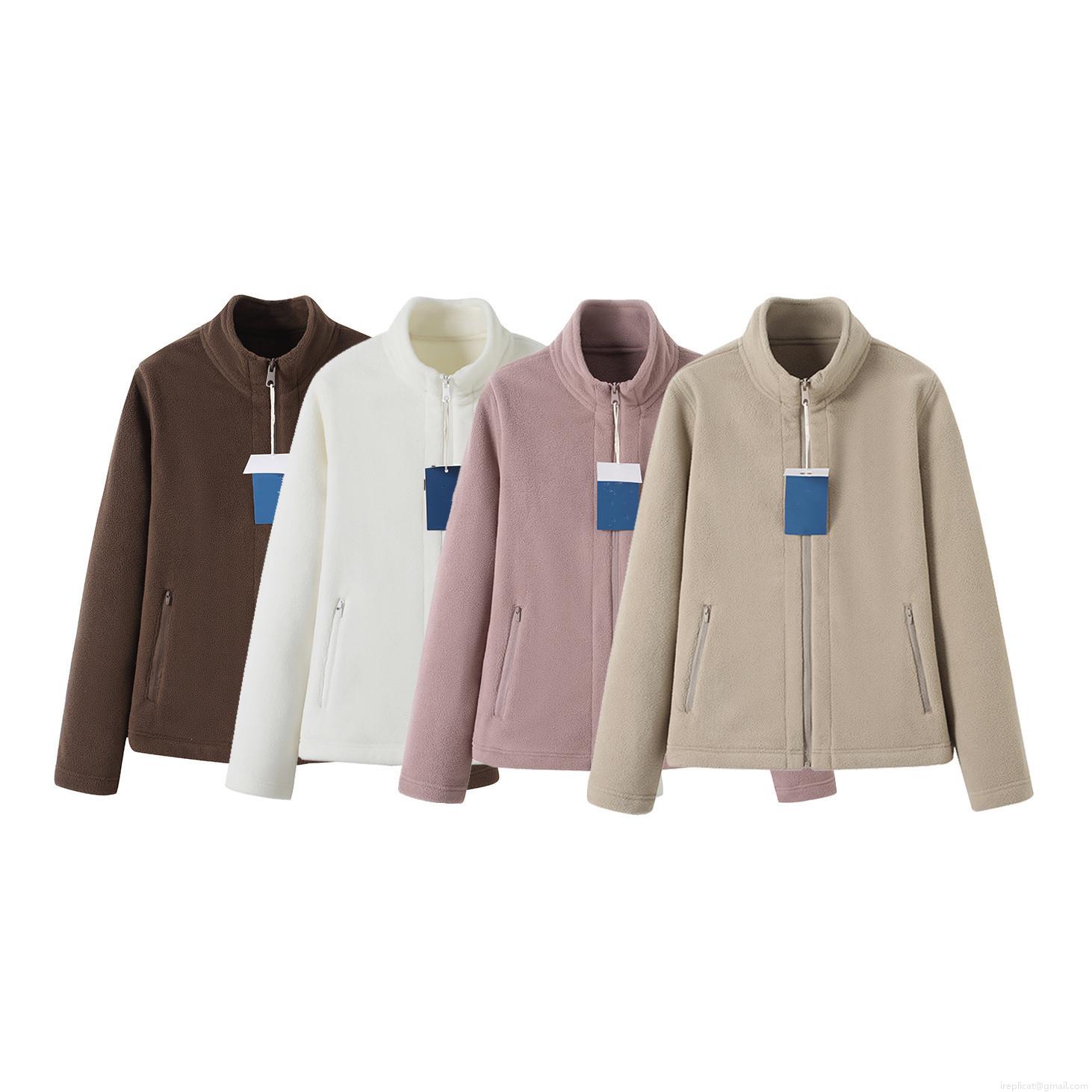 Women's Fashion Polar Fleece Jacket Warm Stand Collar Full Zip Casual Loose Fit Outdoor Sweatshirt Coat Outerwear