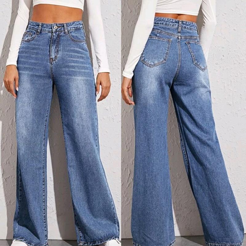 Women's High Waisted Wide Leg Jeans Distressed Washed Cotton Denim Pants Loose Streetwear Casual Trousers for Women