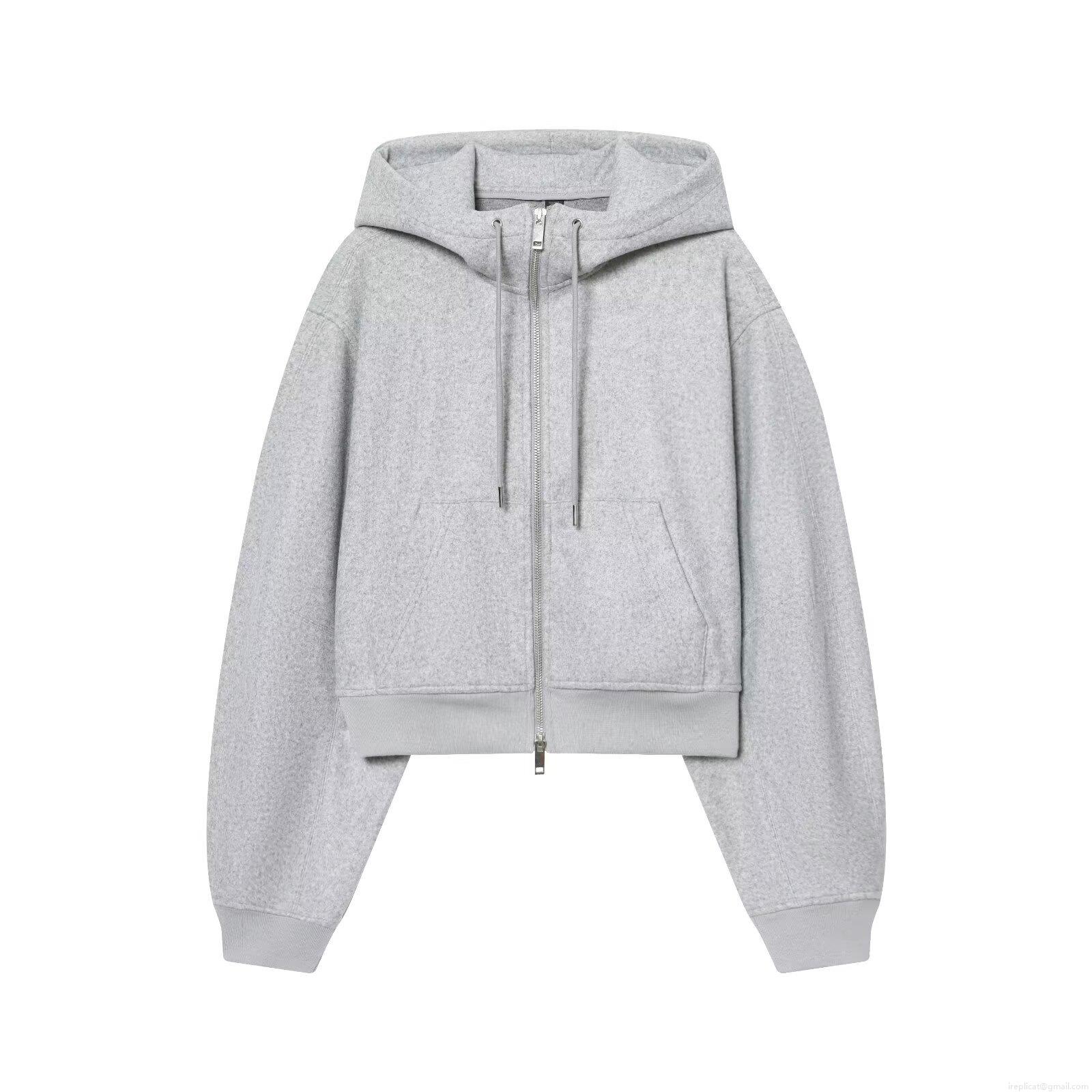 Women's Cropped Zip-Up Hoodie Jacket Thick Soft Fabric Loose Fit Long Sleeve Streetwear Casual Warm Hooded Coat With Drawstring For Women