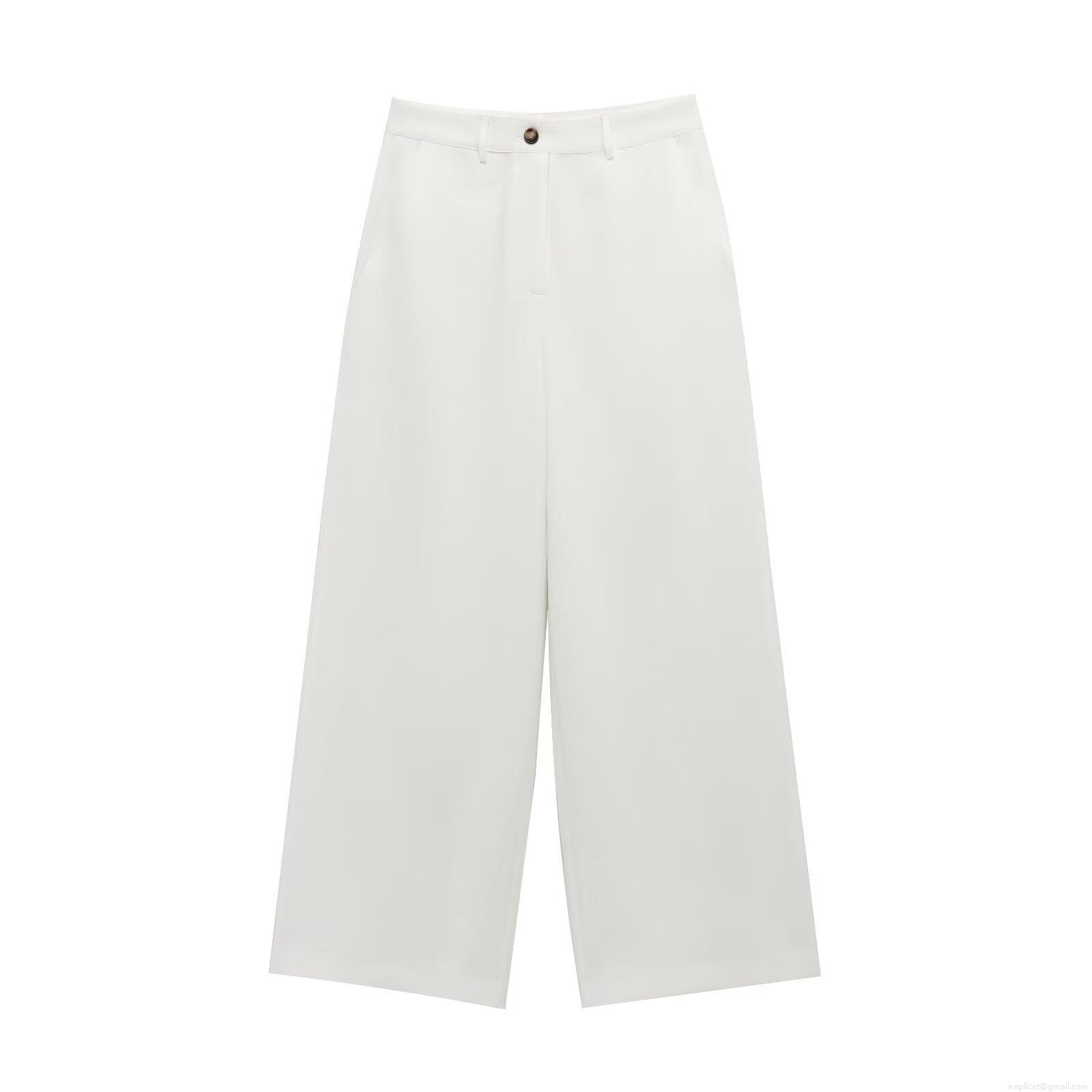 Women's High Waisted Wide Leg Pants Casual White Tencel Linen Polyester Blend Straight Loose Trousers Summer Fashion Streetwear Daily Bottoms