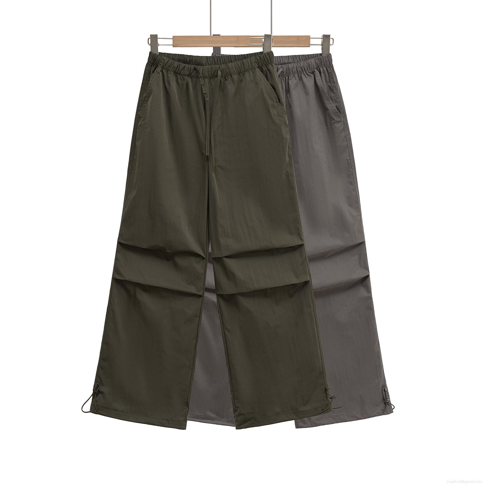 Women's Parachute Pants Elastic High Waist Cargo Trousers Baggy Wide Leg Joggers Techwear Streetwear Trousers With Adjustable Drawstring Summer Trousers