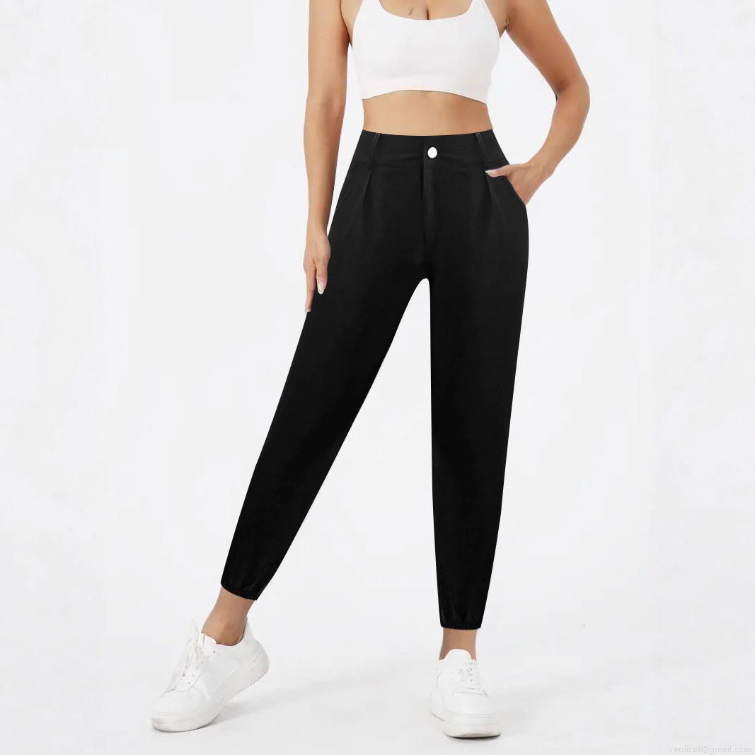 Women High Waist Chenille Joggers Pants Slim Fit Solid Color Polyester Spandex Cuffed Bottom Trousers For Casual Office Daily Wear Lady Fashion