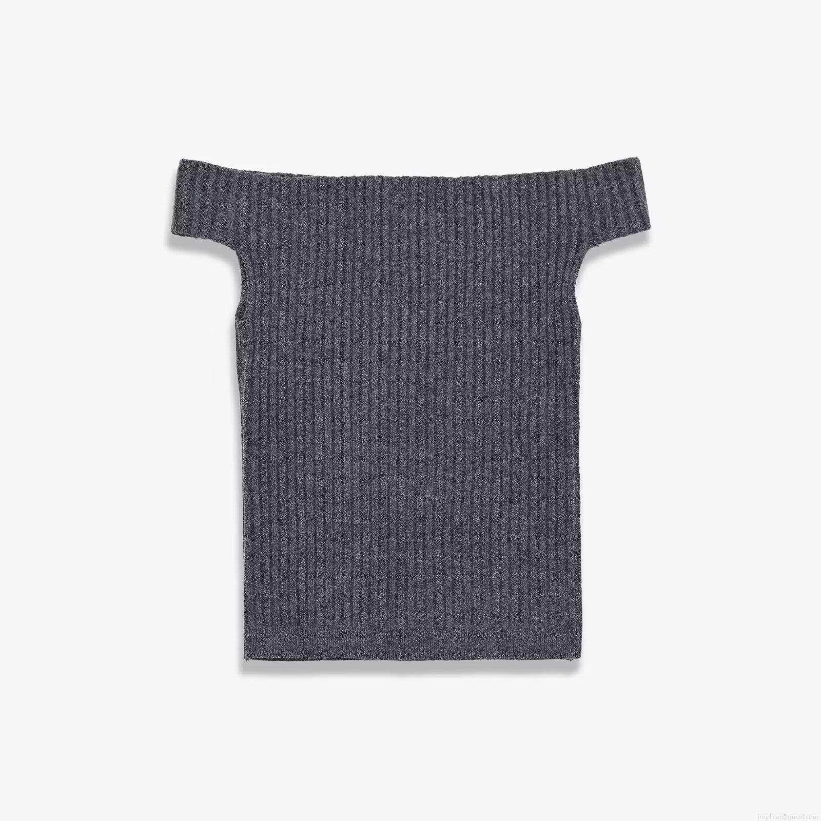 Women Sexy Off-The-Shoulder Ribbed Knit T-Shirt Slim Fit Solid Color Sleeveless Polyester Spandex Top For Daily Party Winter Autumn