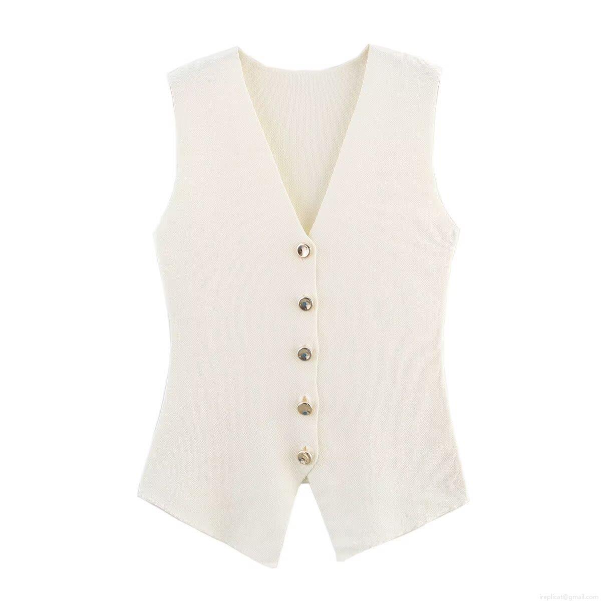 Women's Retro Knit Vest V-Neck Single Breasted Sleeveless Sweater Waistcoat Casual Polyester Knitwear Top for Daily Office Dating