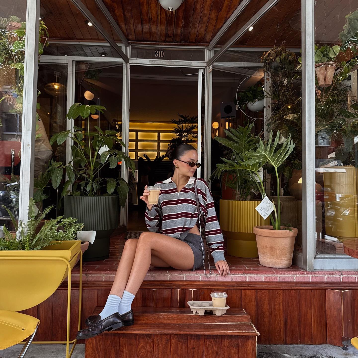 Women's Retro Striped Knit Polo Shirt Contrast Color Long Sleeve Lapel Loose T-Shirt Casual Streetwear Pullover Tops Polyester Knitwear For Women