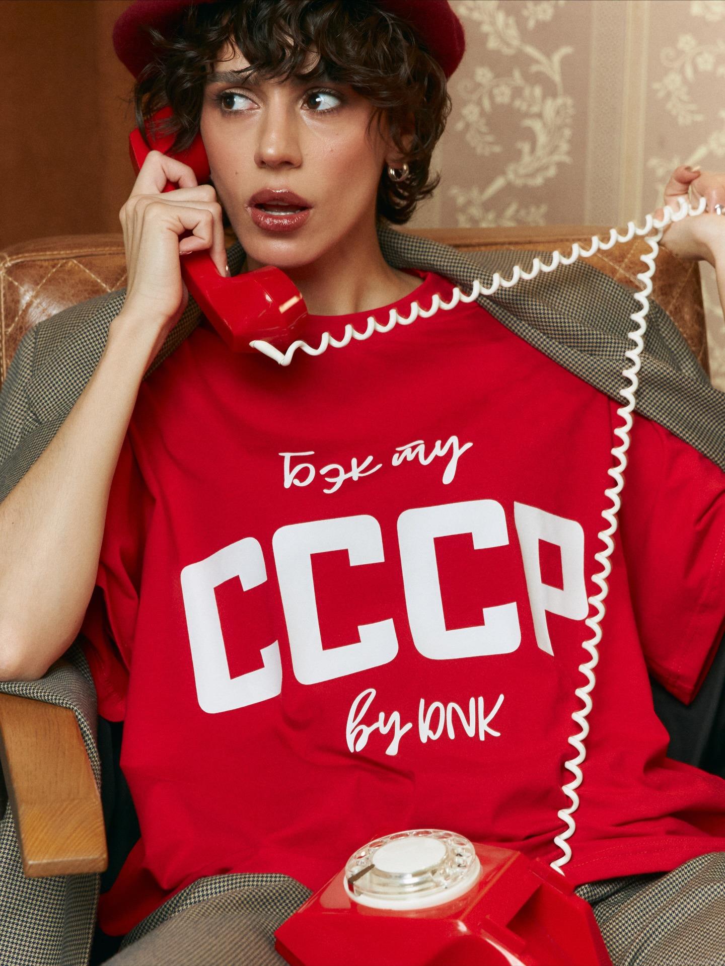 Women's Oversized T-Shirt 95% Cotton CCCP Russian Letter Print Round Neck Short Sleeve Tee Retro Streetwear Loose Casual Summer Top