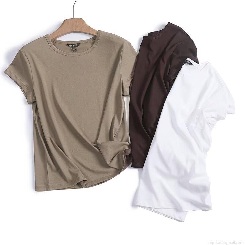 Women's Short Sleeve T-Shirt Slim Fit Cotton Blend Summer Casual Crew Neck Top Solid Color Breathable Soft Comfy Tee for Women Fashion Daily Wear