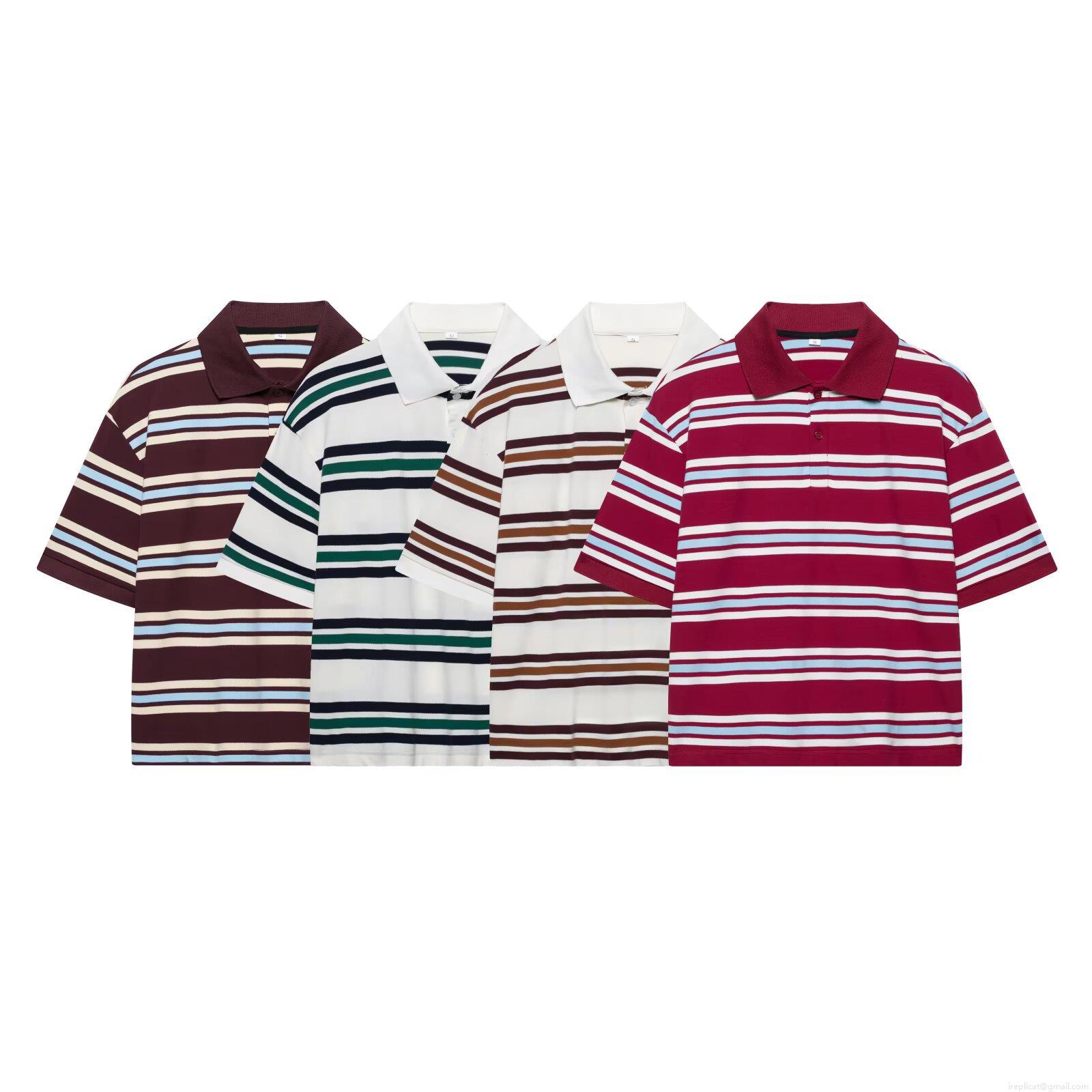 Women's Retro Striped Polo Shirt Short Sleeve Cotton Blend Breathable Lapel Top For Daily School Casual Preppy Style Fashion Striped Tee