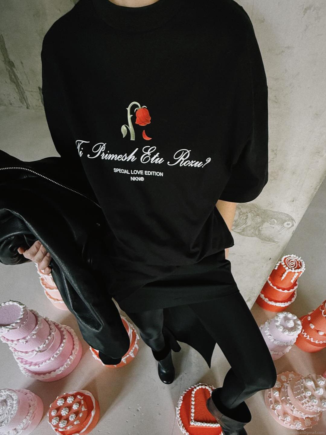 Women's American Street Style Rose Graphic T-Shirt Loose Fit Short Sleeve Round Neck Cotton Blend Top Special Love Edition Streetwear