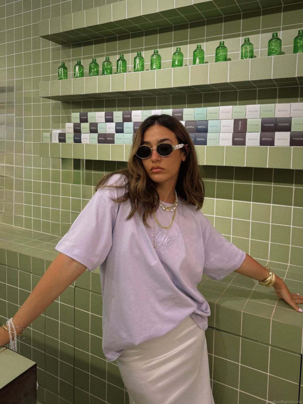 Women's Oversize Cotton Blend T-Shirt Letter Embroidery Angel Round Neck Summer Casual Streetwear Ins Fashion Loose Short Sleeve Tee