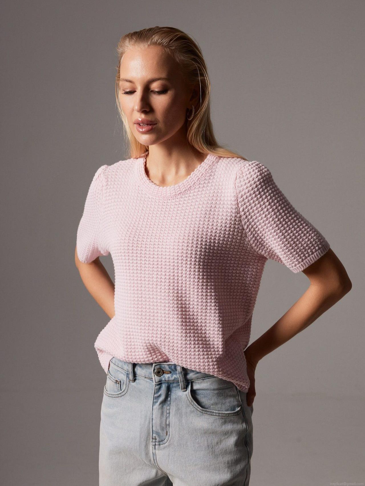 Women's Short Sleeve Waffle Knit T-Shirt Cotton Blend Crew Neck Loose Fit Short Length Summer Casual Streetwear Top Basic Solid Color Tee