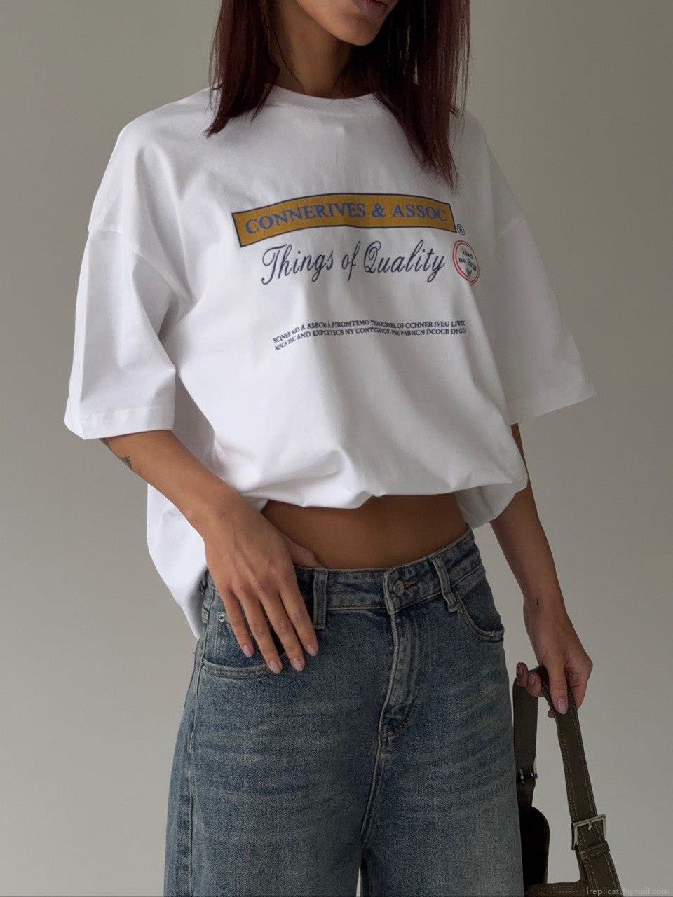 Women's Loose Fit Cotton T-Shirt Letter Print Short Sleeve Round Neck Summer Casual Streetwear Vintage Style Top